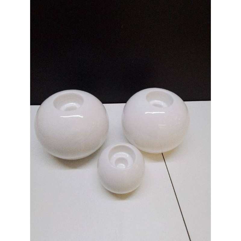 LOT DE 3 PHOTOPHORES BLANC EIGHT MOOD