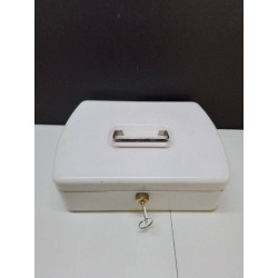 CAISSE METAL BLANC + CLÉ 