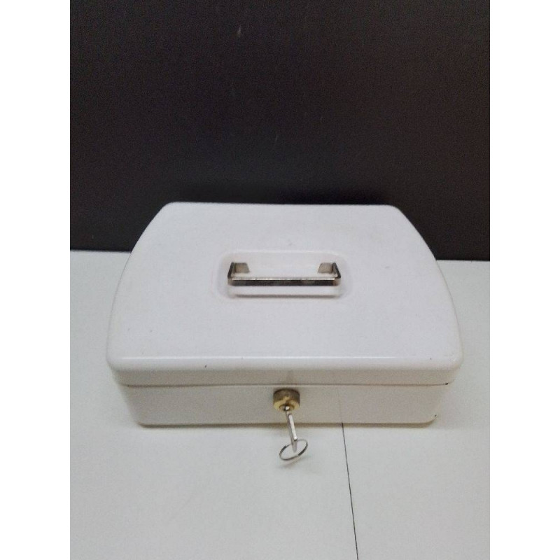 CAISSE METAL BLANC + CLÉ 