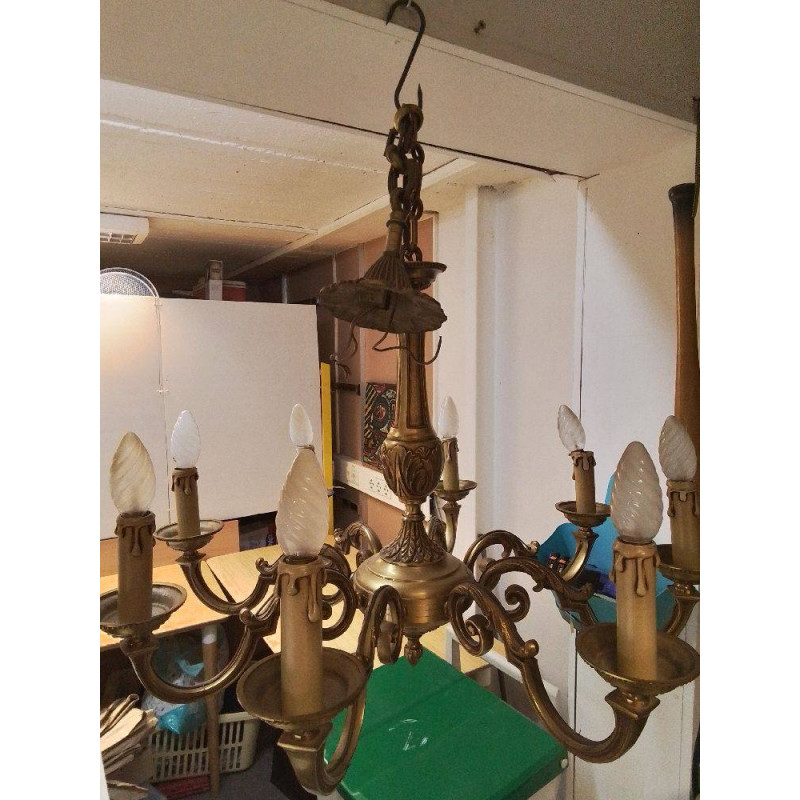 LUSTRE 8 BRANCHES BRONZE