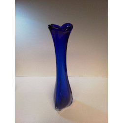 VASE EN VERRE BLEU COBALT 