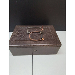 CAISSE MÉTAL BRUN + CLE