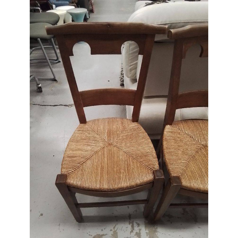 LOT DE 4 CHAISES ASSISES PAILLES