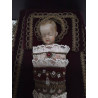  STATUETTE CIRE DE L\'ENFANT JÉSUS SUR UN COUSSIN