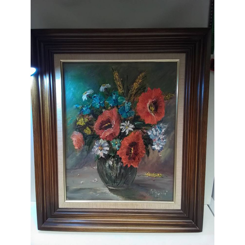 HUILE SUR TOILE NATURE MORTE SIGNÉE 