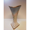 VASE À MOTIF FLORAL ROSE ET BLEU PASTEL LIMOGES SIGNÉE 