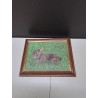 HUILE SUR TOILE SIGNE F WEIS LAPIN