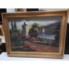 HUILE SUR TOILE BORD DE LAC 