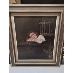 HUILE SUR PANNEAU ANCIENNE...