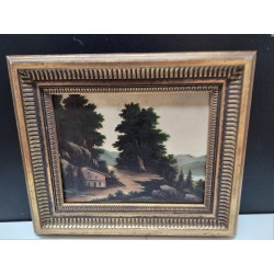 HUILE SUR PANNEAU CHALET...