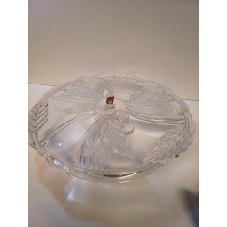 PLAT EN VERRE MOTIF FLEURS