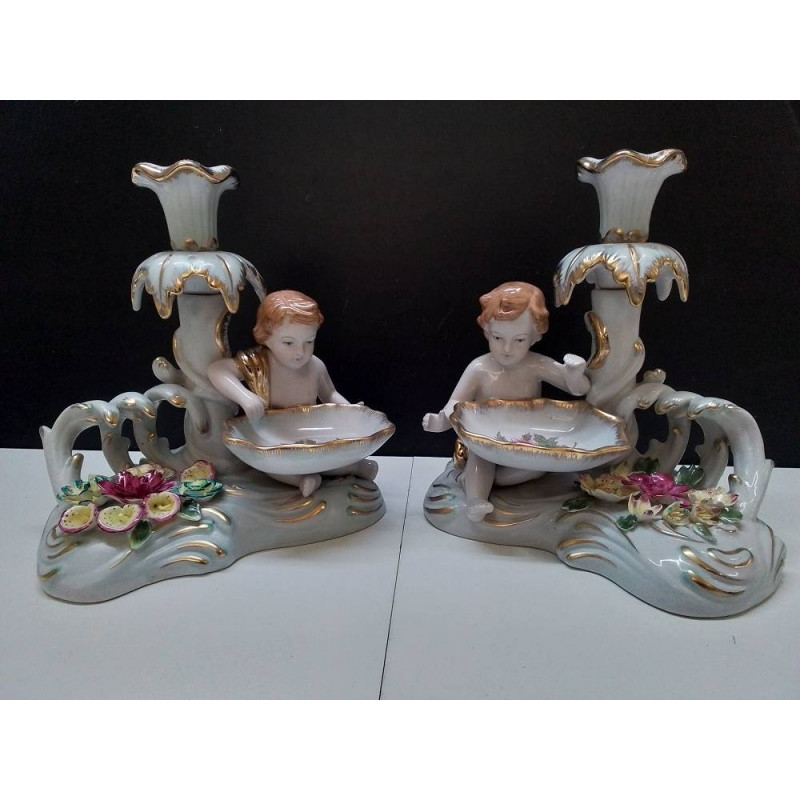 PAIRE DE CHANDELIERS MEISSEN 