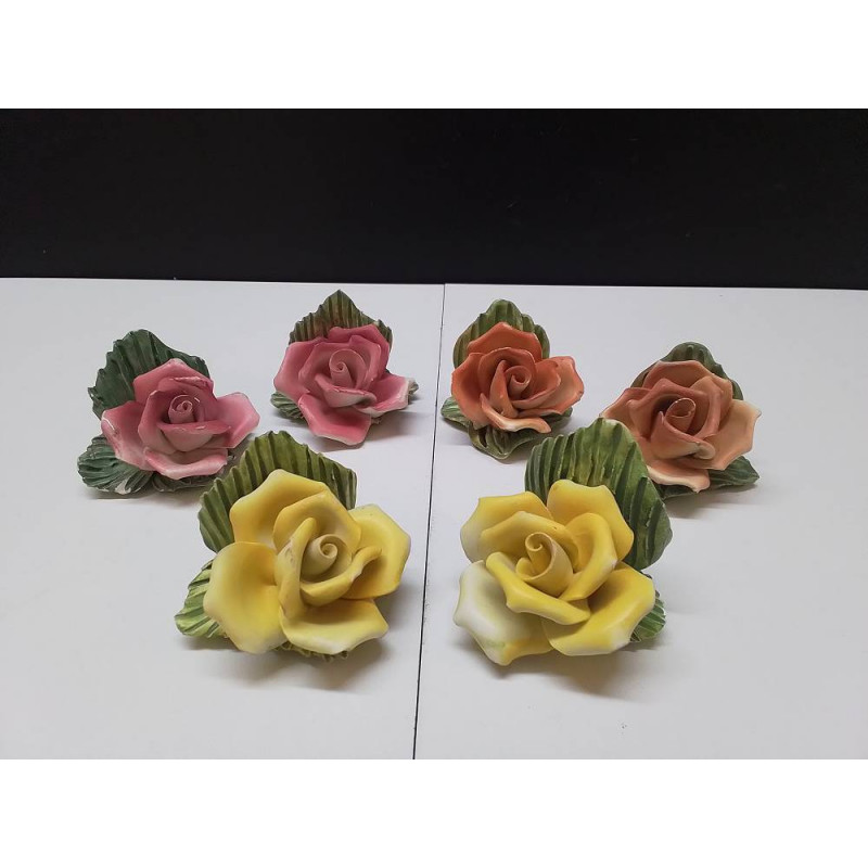 LOT DE FLEURS CÉRAMIQUE 