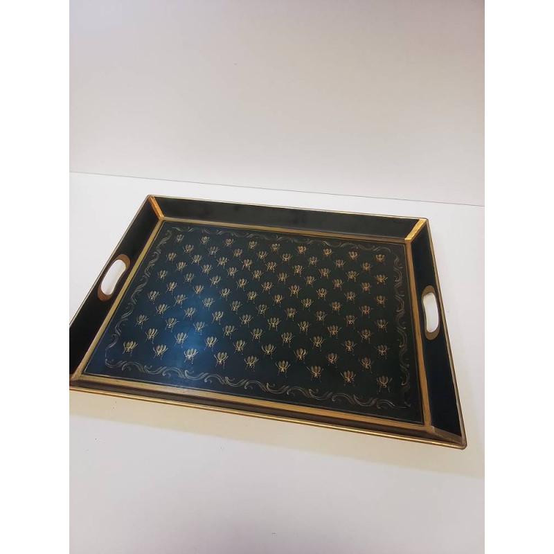 PLATEAU METAL PEINT A LA MAIN 