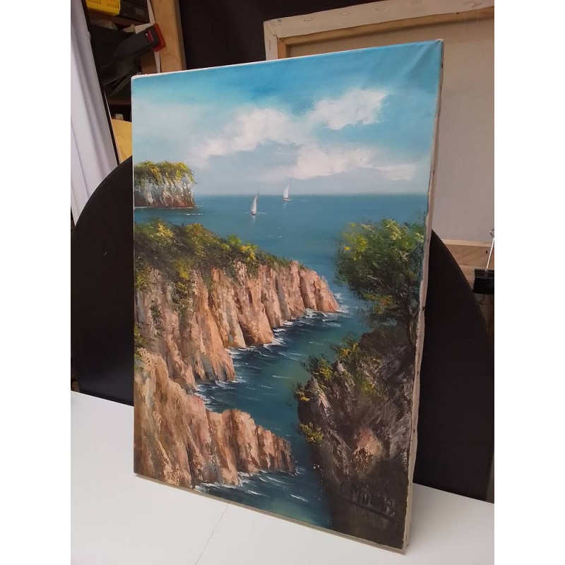 HUILE SUR TOILE DECOR CÔTIER 