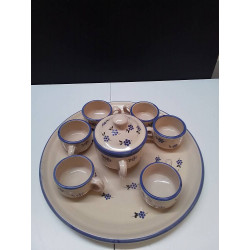 LOT CÉRAMIQUE FILET BLEU 