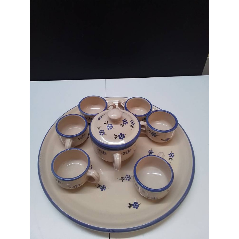 LOT CÉRAMIQUE FILET BLEU 