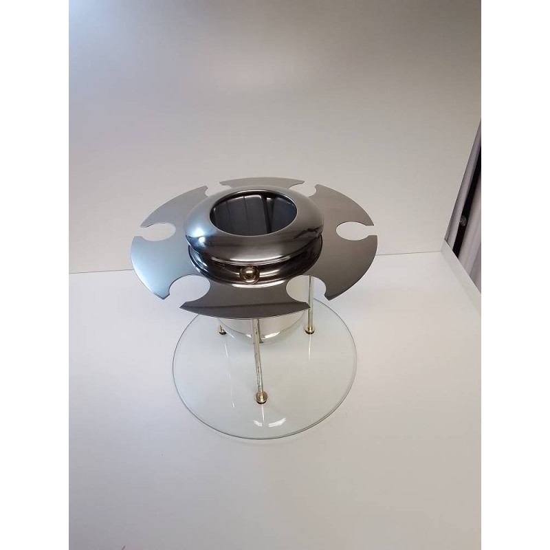 SUPPORT BOUTEILLE METAL ET VERRE