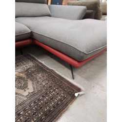 CANAPÉ D’ANGLE ROUGE GRIS MAISON XXL