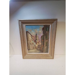 HUILE SUR PANNEAU VUE DE LA...