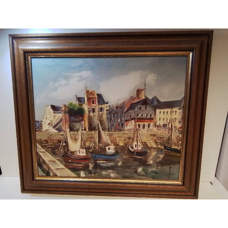 HUILE SUR TOILE VOILIERS SIGNÉE 