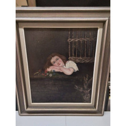 HUILE SUR PANNEAU ANCIENNE...