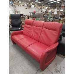 CANAPÉ CUIR ROUGE 3 PLACES 