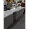 BUFFET BAS LAQUÉ BLANC KARE DESIGN PORTES COULISSANTES 