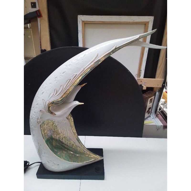 LAMPE A POSER CÉRAMIQUE MOTIF OISEAUX 