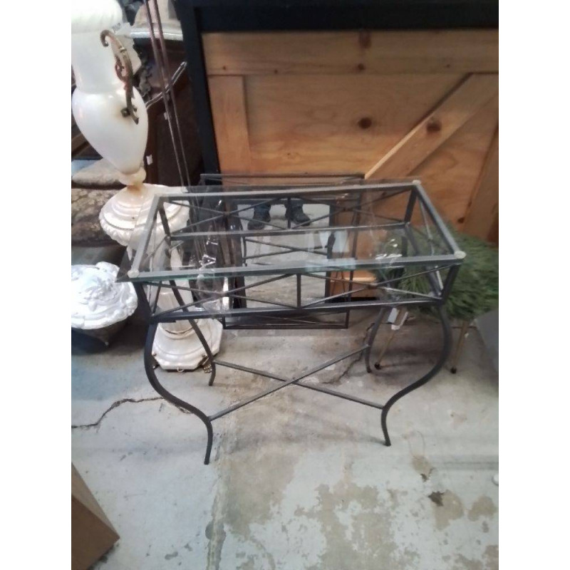 SELLETTE METAL ET VERRE AVEC MIROIR 