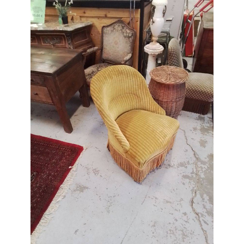FAUTEUIL TISSUS MOUTARDE