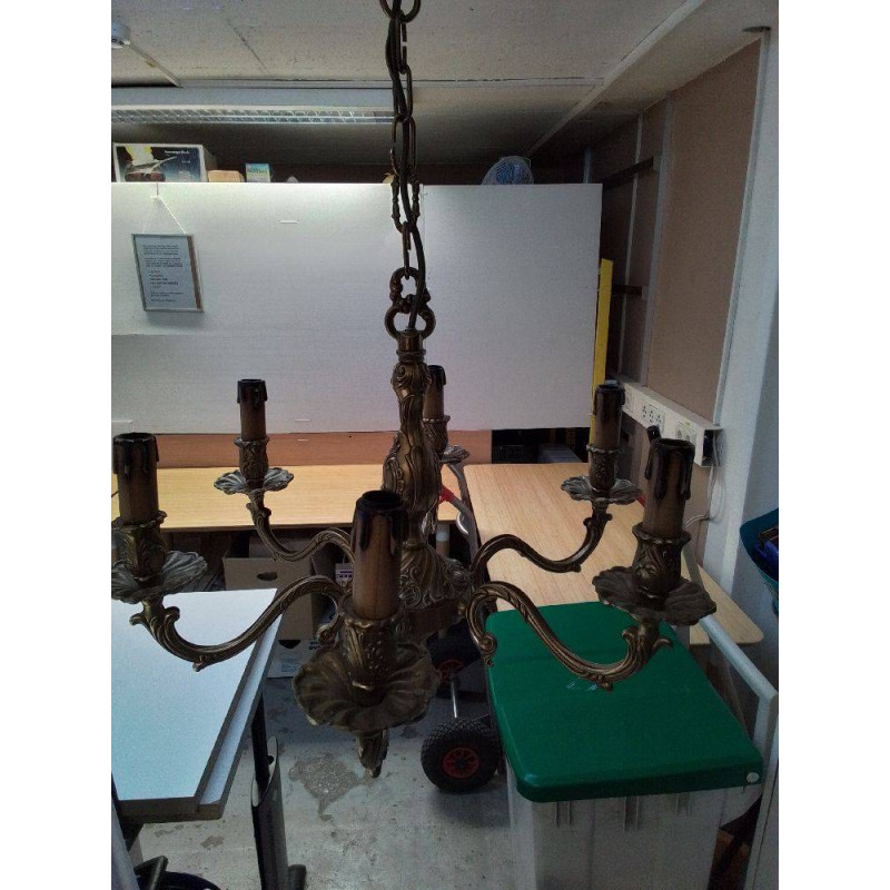 LUSTRE DORÉ 6 BRANCHES 