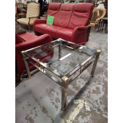TABLE BASSE INOX LAITON ET...