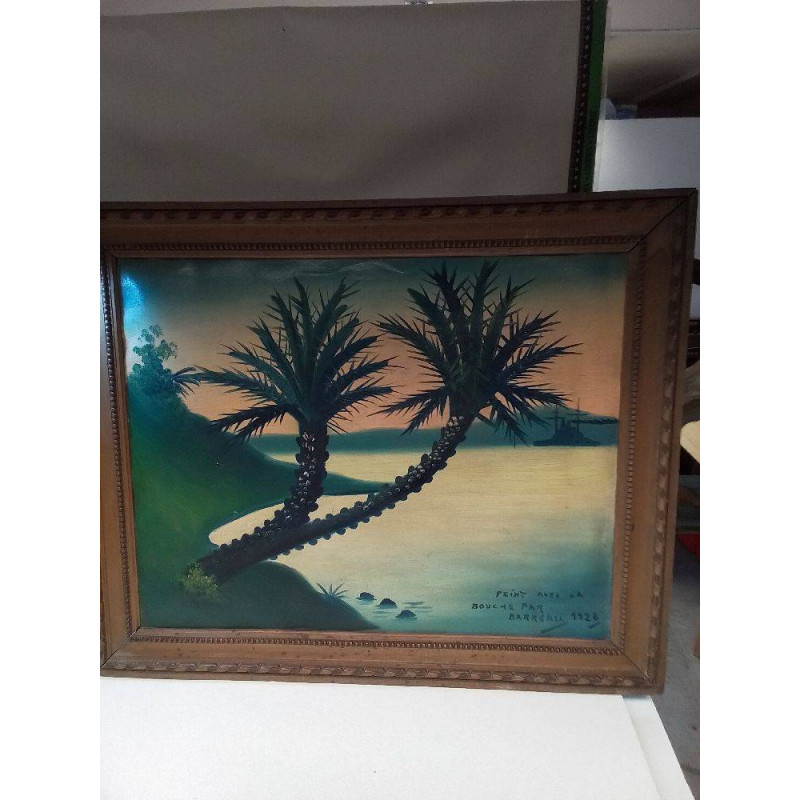 PEINTURE A LA BOUCHE SIGNEE BARREAU