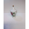 POT COUVERT PORCELAINE DE PARIS MOTIF FLEURS
