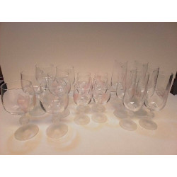 LOT DE VERRES MOTIF FLEURS 