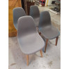 LOT DE 4 CHAISES GRISE 