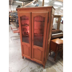 VITRINE 2 PORTES CHENE MASSIF 