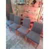 LOT DE 4 CHAISES TISSU GRIS