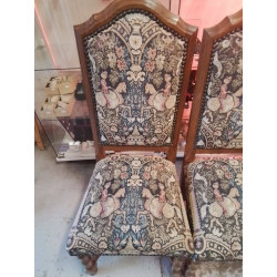 LOT DE 4 CHAISES EN TISSUS 