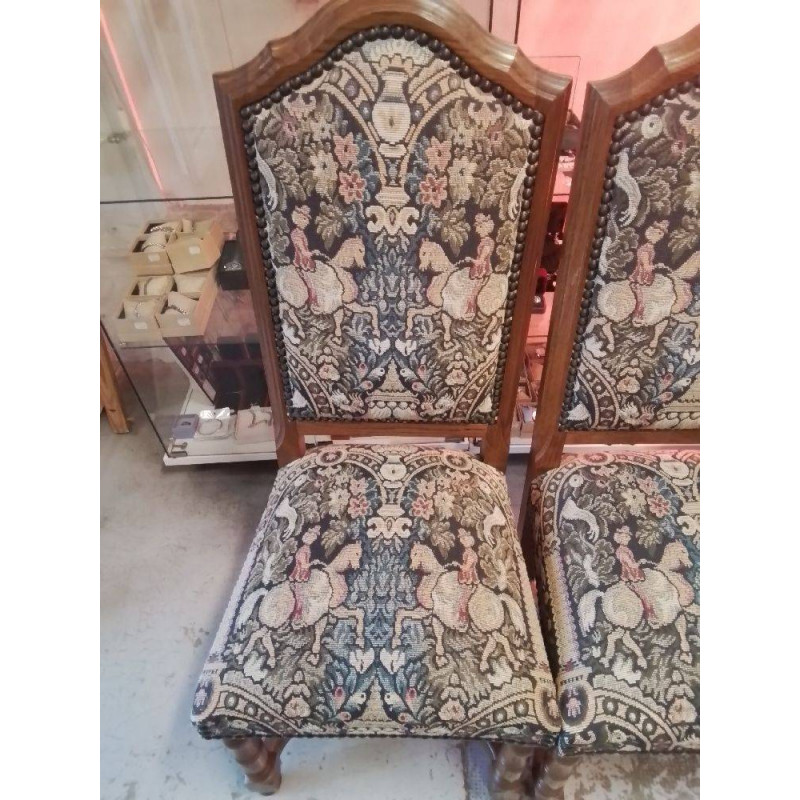 LOT DE 4 CHAISES EN TISSUS 