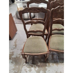 LOT DE CHAISES TISSUS VERT