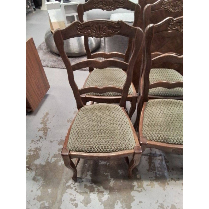 LOT DE CHAISES TISSUS VERT