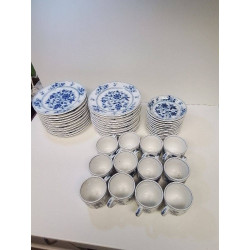 SERVICE A DESSERT FLEURS BLEU