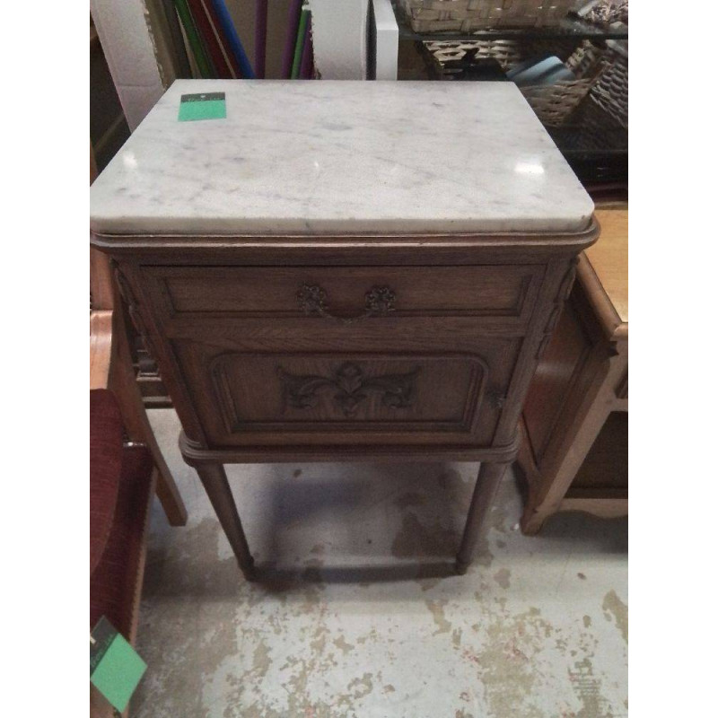 CHEVET 1 TIROIR + 1PORTE DESSUS MARBRE 