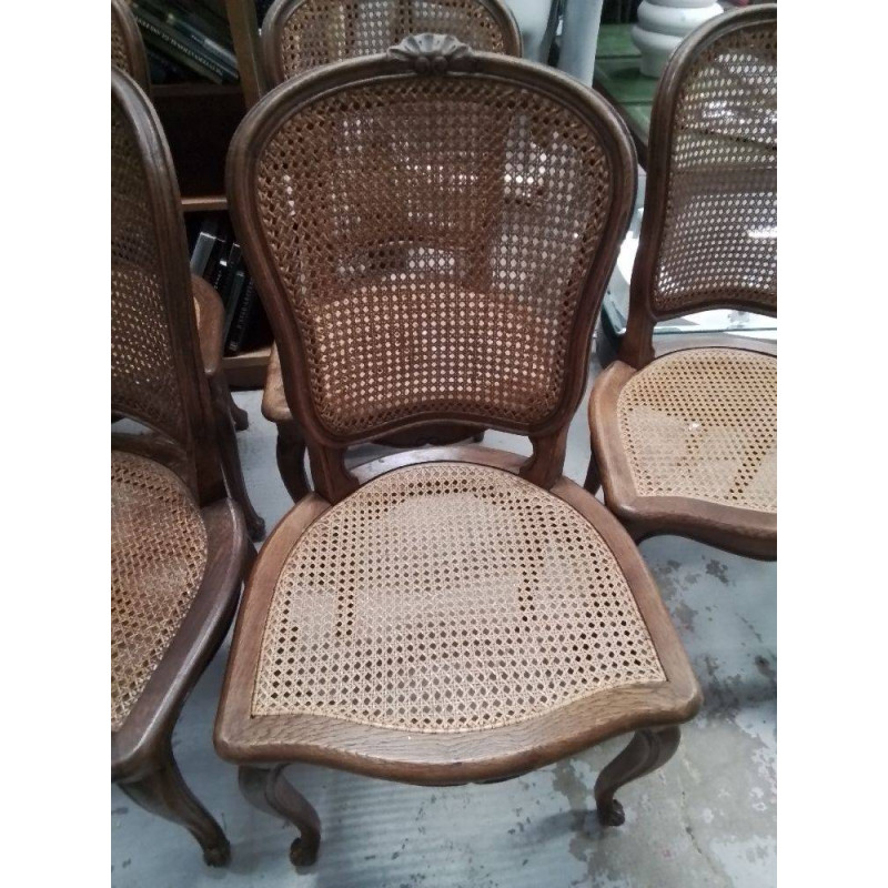 LOT DE 6 CHAISES ASSISE PAILLES
