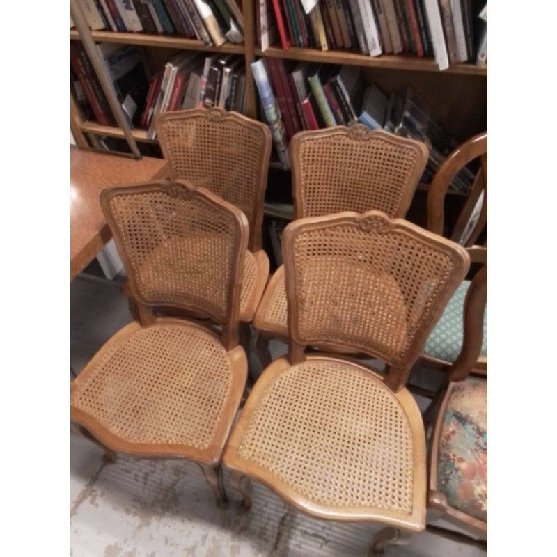 LOT DE 4 CHAISES CANNAGE 