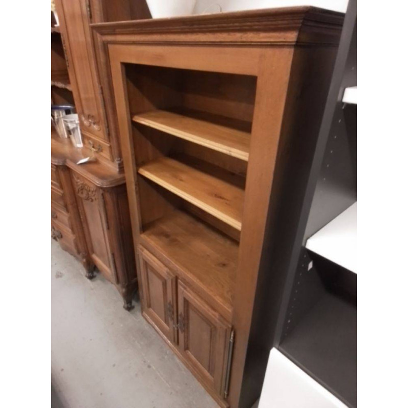 BIBLIOTHÈQUE OUVERTE CHENE MASSIF 2 PORTES 