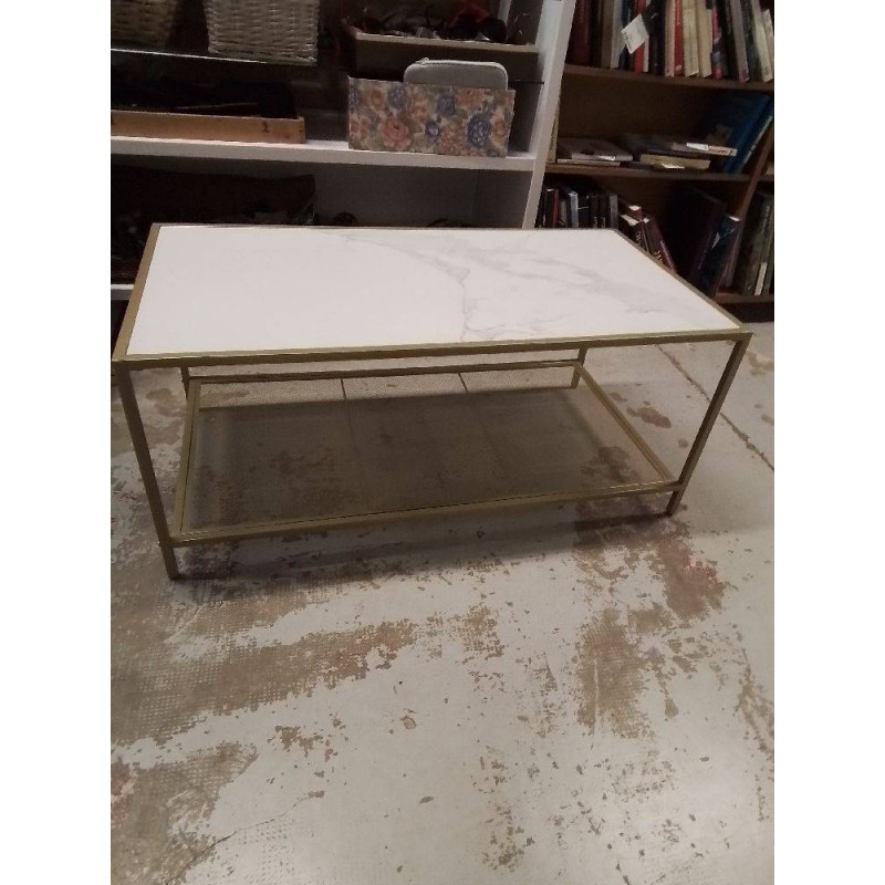 TABLE BASSE PLATEAU EFFET MARBRE 