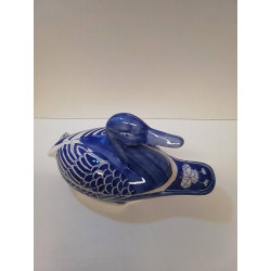 CANARD EN CÉRAMIQUE BLEU ET...